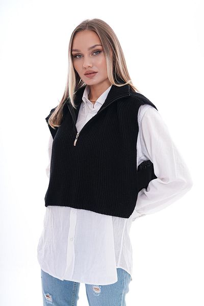 ŞİMAL Women's Half Zip Knitwear Knitted Sweater 245167   -