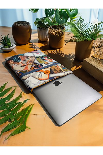 AmiasDesign متوافق مع ماك بوك اير/برو 13 بوصة - حقيبة قماش بتصميم عتيق