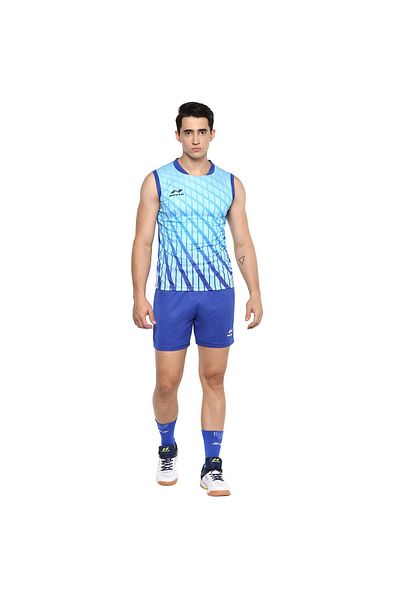 Nivia Spiral Sublimation Volleyball Jersey Set for Men (Medium, Sky Blue)