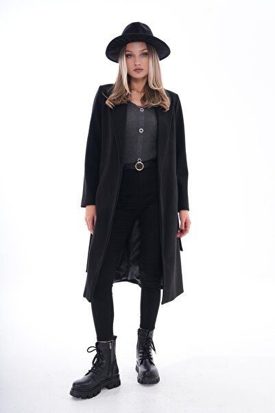 ŞİMAL Women's Belted Lined Cashmere Coat 245335   -