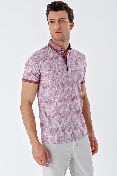 İmza Μπλουζάκι με κοντό μανίκι με στάμπα Dobbycasual Slim Fit 1011230166