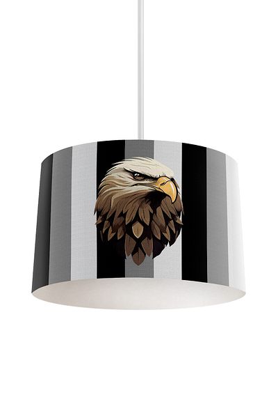 dekomingo Black and White Eagle Patterned Baby and Children's Room Pendant Chandelier