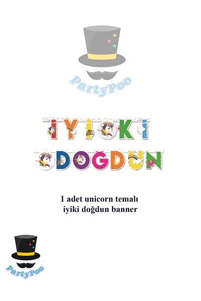 PartyPoo Βρεφικό πανό με θέμα το Unicorn 2023