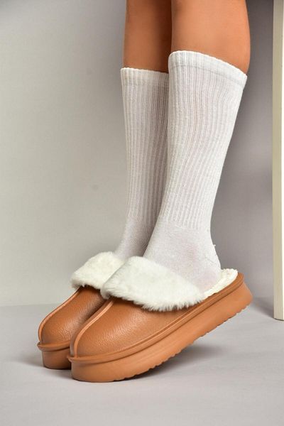 Fox Shoes T 918264209   Braune Plüsch-Damenhausschuhe