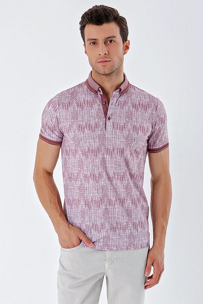 İmza Μπλουζάκι με κοντό μανίκι με στάμπα Dobbycasual Slim Fit 1011230166
