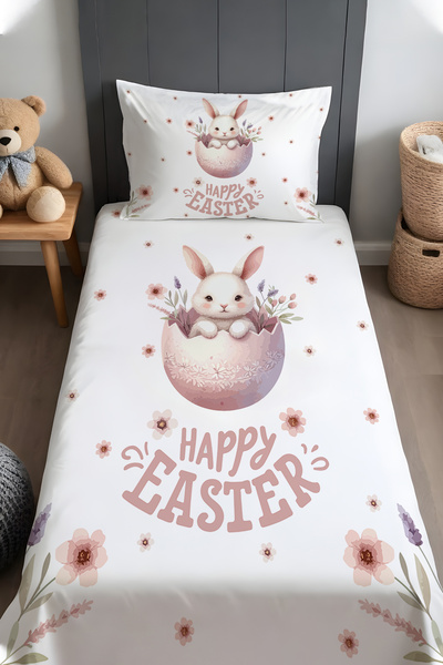 EVPANYA Sürpriz Tavşan Desenli Yatak Örtüsü ve Yastık Kılıfı