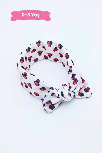 LOGO AKSESUAR 0-3 Years Baby Girl White Spotted Bandana