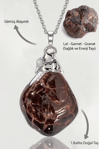 Erilsa Certified Raw Unprocessed Garnet - Garnet - Garnet Stone Necklace