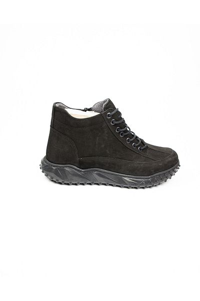 Nobel 2001 Μαύρες δερμάτινες ανδρικές μπότες Nubuck