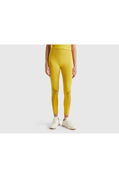 United Colors of Benetton Women's Yellow Contrast Color Detailed Tights