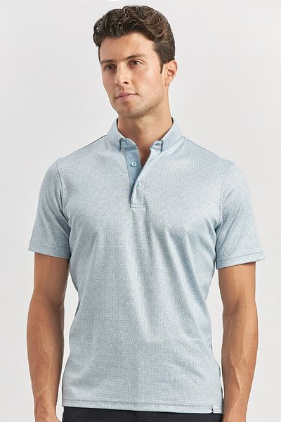 İmza Σκούρο μπλε Mercerized Garnished Cotton Casual Slim Fit T-shirt 1011240164