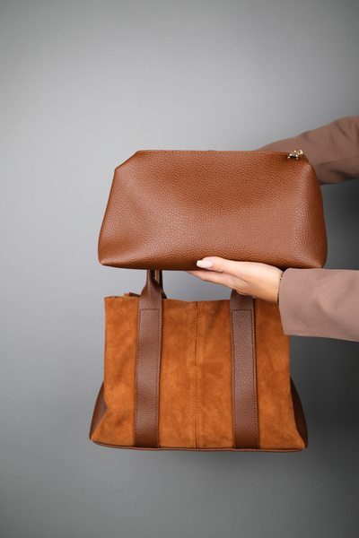 LuviShoes 175 Tan Suede Women's Handbag