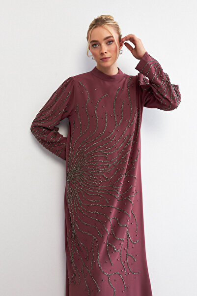 VAVİNOR Βραδινό Φόρεμα Velina Stone Κεντημένο - Dusty Rose