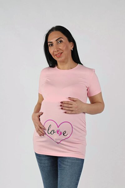 BALİNS Balins trudnička ljubavna majica sa roze printom
