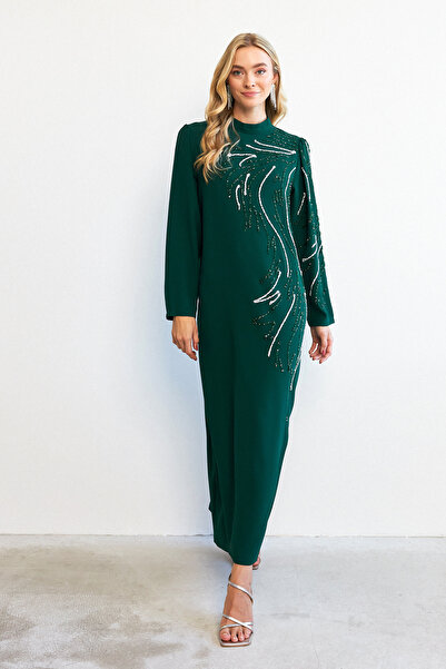 VAVİNOR Βραδινό φόρεμα με σμαραγδένια πέτρα Zeren