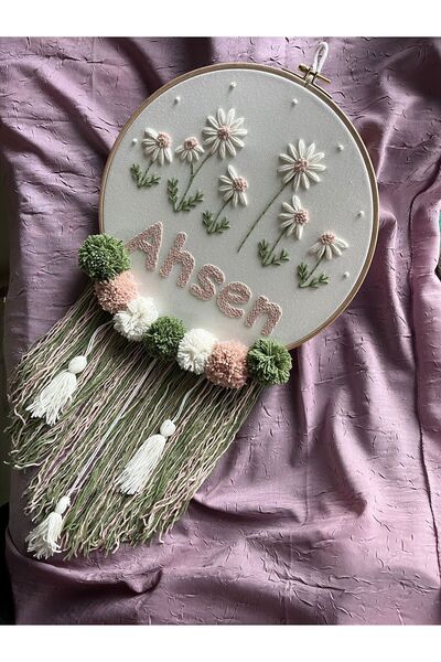 punch passion Bebek kapı süsü, hastane kapı süsü,  30 cm, punch nakışlı, isim...