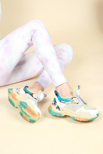 Birikon GUJA Women's Sneakers with Stone Accessories BEIGE