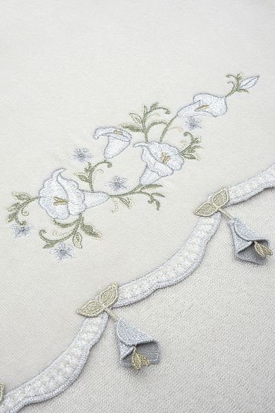 Turkar-Arliva Gray Velvet Embroidered Dowry Towel 50X85
