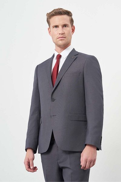 İmza Dark Anthracite Mono Collar 6 Drop Comfort Fit Classic Suit