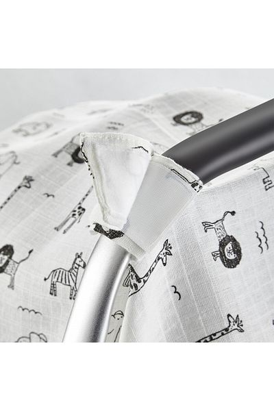 Babyjem Protectie soare din muselina pentru scaun auto 0-13 kg (Model: Dino)