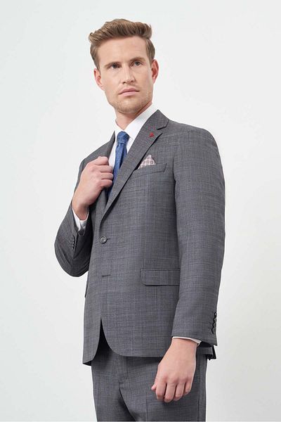 İmza Dark Anthracite Plain Mono Collar Comfort Fit Suit 1001245163