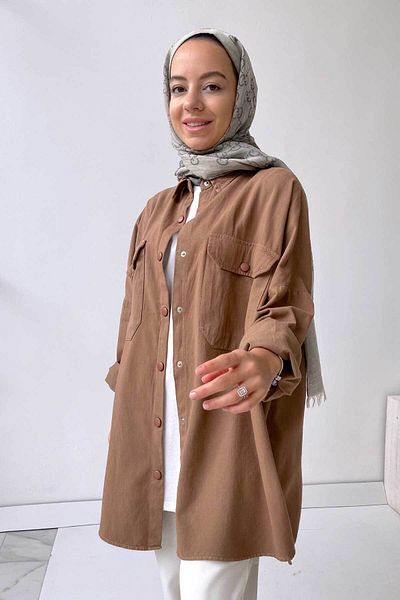Ka Hijab Brown Soft Shirt