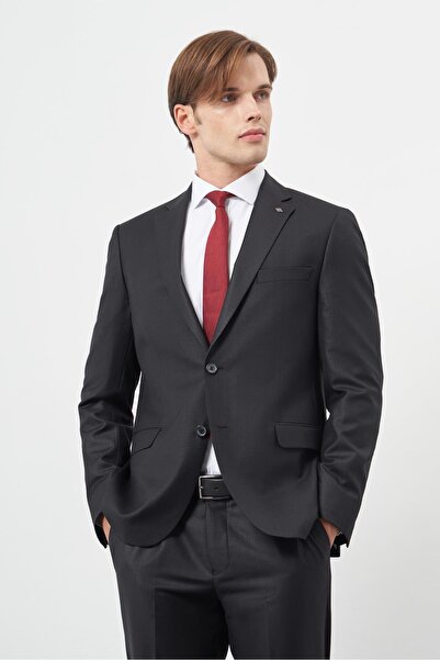 İmza Siyah Düz Mono Yaka 6 Drop Comfort Fit Classic Takım Elbise 1001245171
