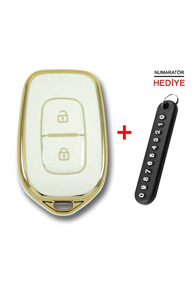 babikamium لرينو سيمبول 12-18 داسيا سانديرو 2 زر أبيض مفتاح السيارة غطاء التحكم حافظة مفتاح السيارة