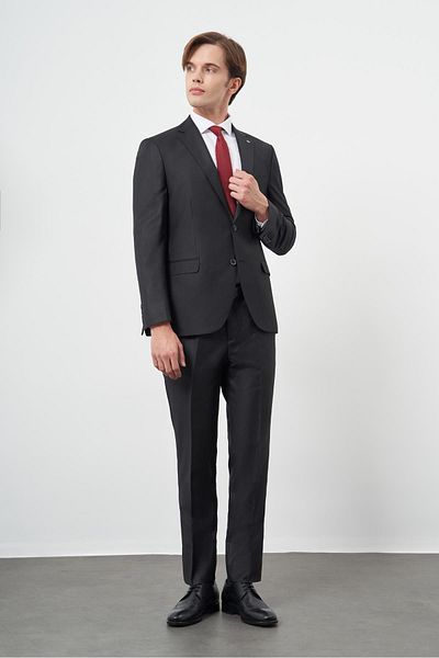 İmza Black Plain Mono Collar 6 Drop Comfort Fit Classic Suit 1001245171