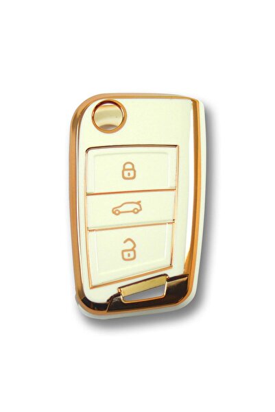 babikamium لسيارة فولكس فاجن سيات سكودا Mqb Switchblade White Auto Key Control Container Case سلسلة مفاتيح تلقائية