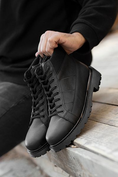 Zegeshoes Unisex Zippered & Tied Cold & Waterproof Black Unisex Winter Boots