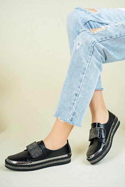 Birikon Adidași Stone Velcro NEGRU