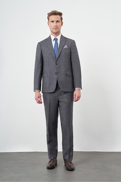 İmza Dark Anthracite Plain Mono Collar Comfort Fit Suit 1001245163