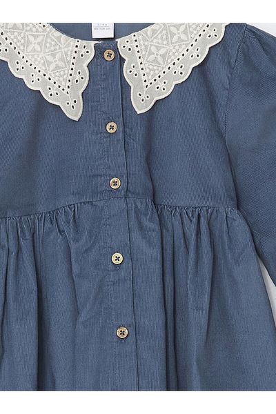 LC Waikiki Lw - Peter Pan Collar Baby Girl Velvet Dress
