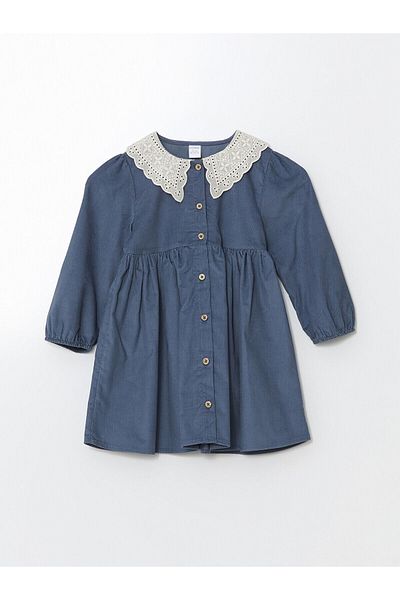 LC Waikiki Lw - Peter Pan Collar Baby Girl Velvet Dress