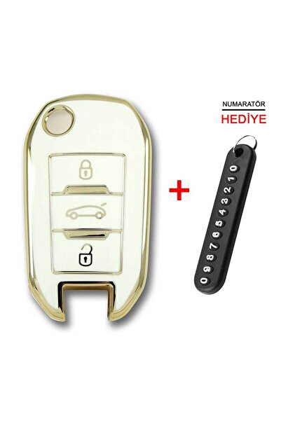 babikamium بيجو 508 3 زر التبديل الأبيض مفتاح السيارة التحكم غطاء حافظة مفتاح السيارة