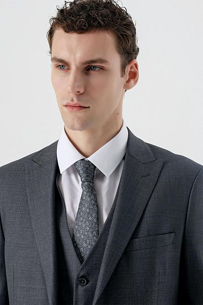 İmza Dark Smoked Swallow Collar Vest 6 Drop Slim Fit Slim Fit Classic Suit1001235166