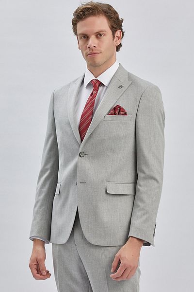 İmza Gray Pearls Dovetail Collar Lined 6 Drop Slim Fit Slim Fit Suit1001240176