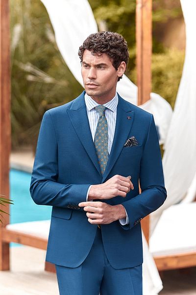 İmza Navy Blue Filafil Swallow Collar Double Slit 6 Drop Slim Slim Fit Classic Suit1001240162
