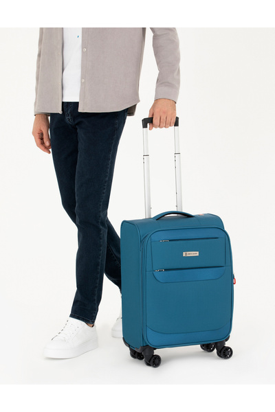 Pierre Cardin Mavi Kabin Boy Kumaş Valiz 50293597-300