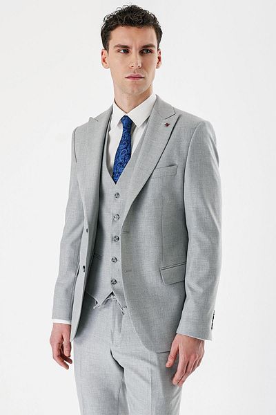 İmza Gray Swallow Collar Vest Lycra 6 Drop Slim Fit Slim Fit Classic Suit1001240167