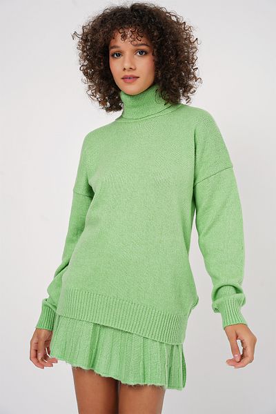 Bigdart 15891 E.Green طقم سترة وتنورة تريكو