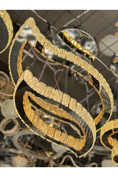Led 2 Layer Eye Crystal Luxury Led Chandelier 3 Light Options