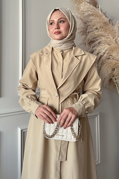 InStyle Μπεζ καμπαρντίνα με ζώνη Bolero