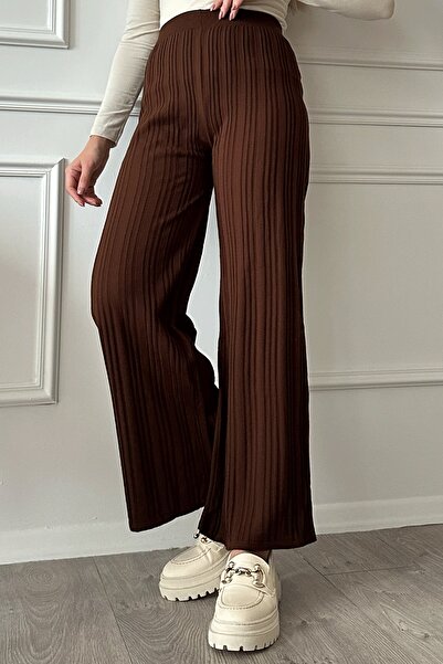 InStyle Corded Bitter Brown Knitwear Trousers
