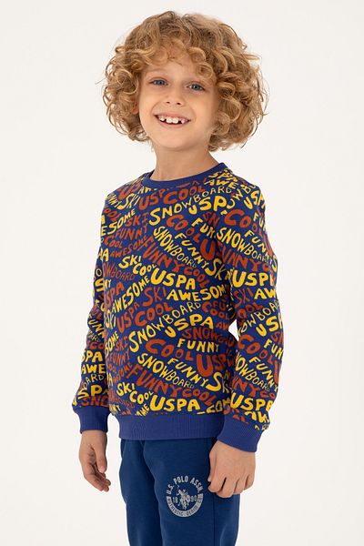 U.S. Polo Assn. Boy's Indigo Crew Neck Sweatshirt 50293460 -Vr028
