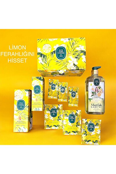 Eyüp Sabri Tuncer Limon set, Limon Kolonya, Limon kolonyalı mendil, Mutfak sa...
