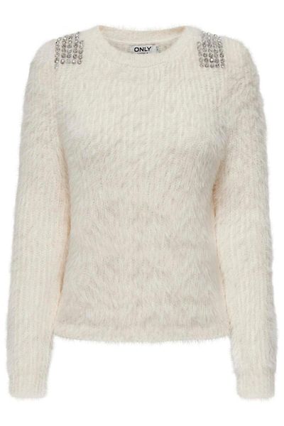 ONLY Onlsuri Ls Bling O-Neck Prm Cs Knt White 15340525