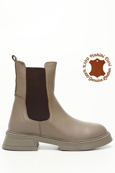 GÖNDERİ(R) Women / Girls Mink Floater Thick Sole Genuine Leather Chelsea Boots
