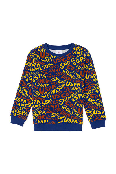 U.S. Polo Assn. Erkek Çocuk İndigo Bisiklet Yaka Sweatshirt 50293460-VR028